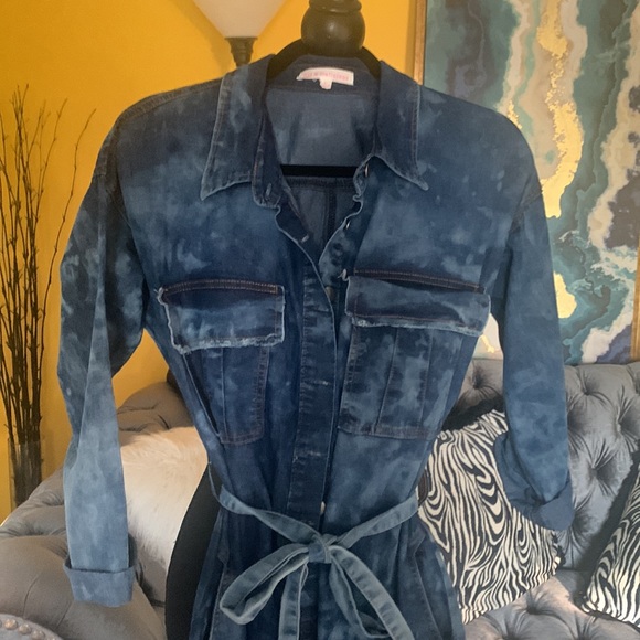 Cest la vie Hot and delicious distressed button up denim Jumpsuit - Picture 4 of 11